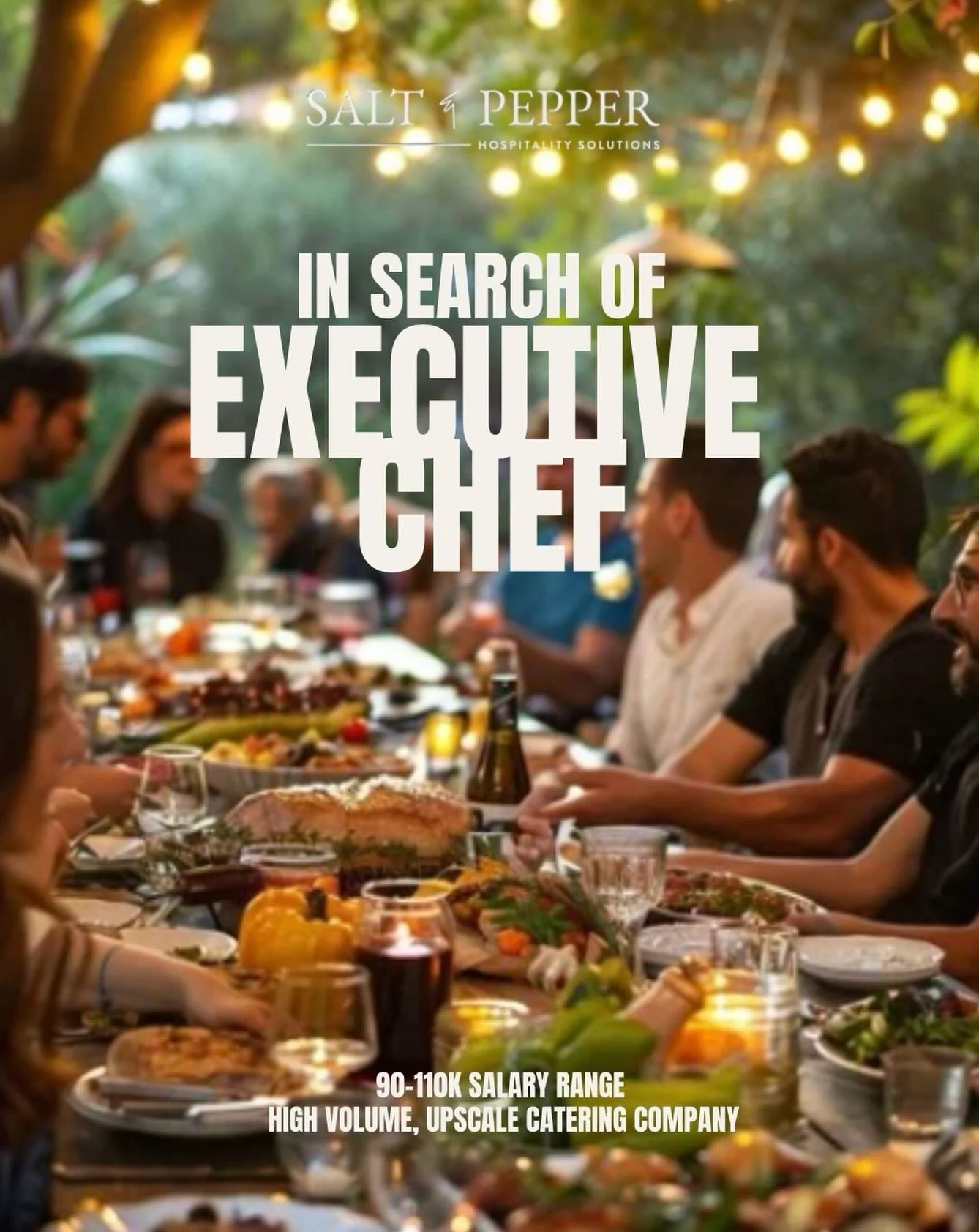 🥘 ISO Executive Chef for an upscale, high volume catering company ✨ Email april@sandphospitality.com for details 📧
