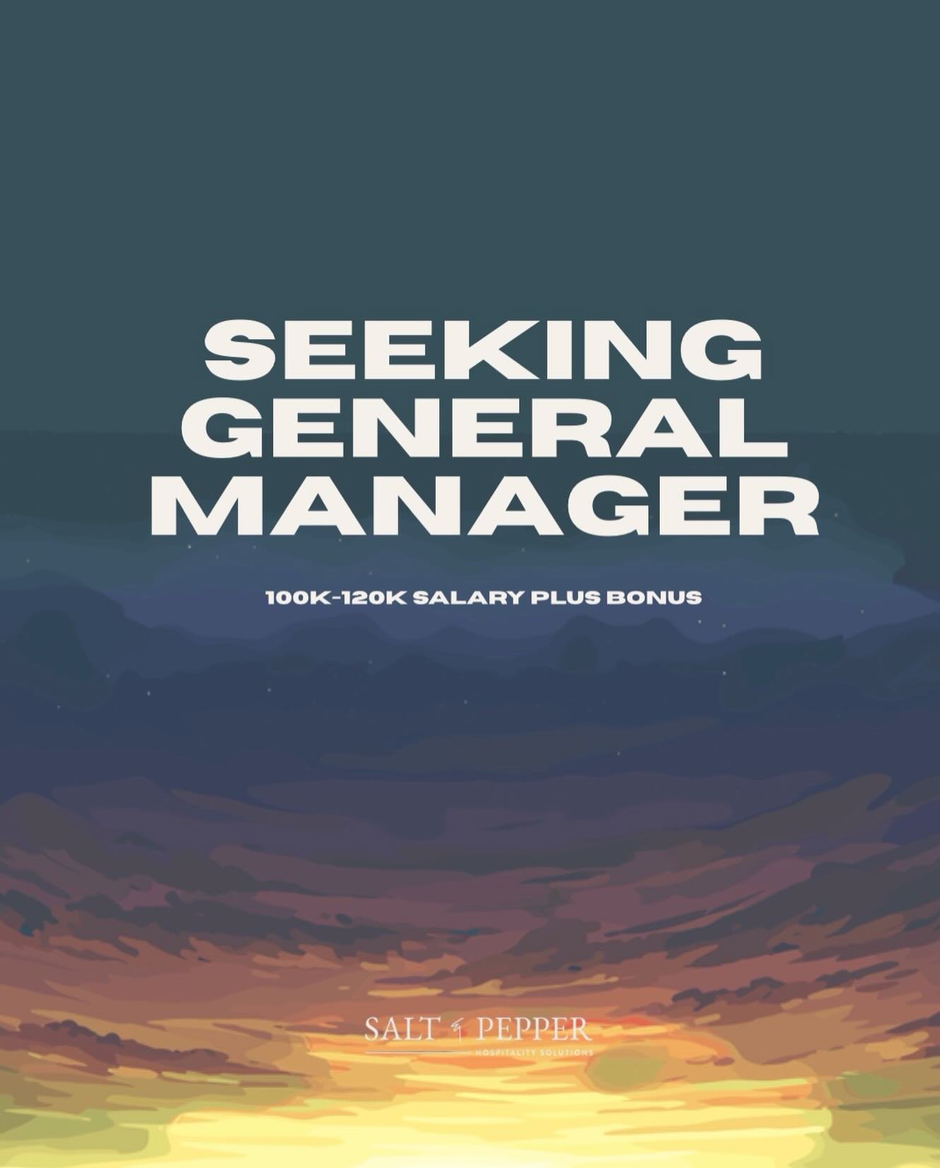 Seeking a seasoned GM for a high volume, upscale coastal restaurant near downtown SD. 🏝️ email april@sandphospitality.com 🌆