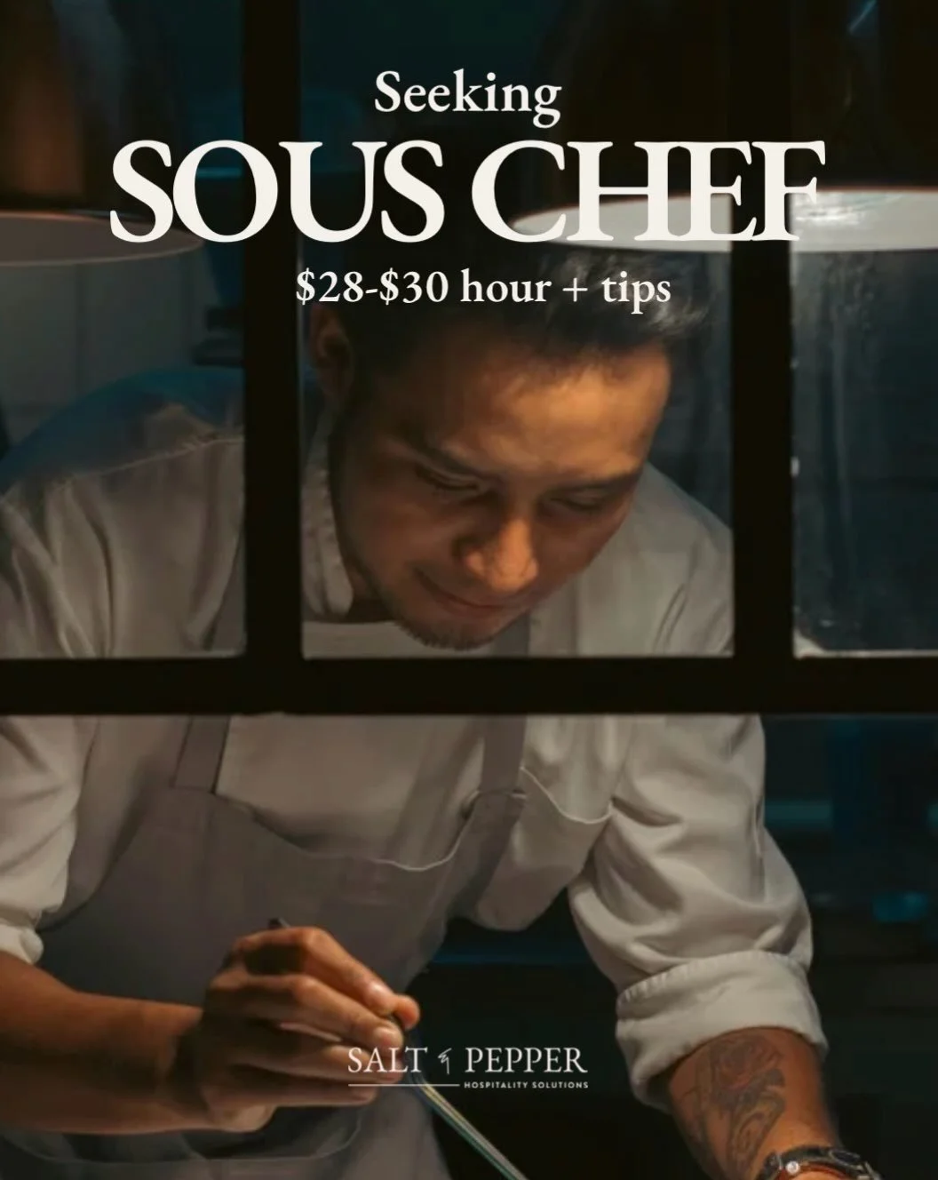 🥘 Seeking a Sous Chef for a confidential location in North County. $28-$30/hr +tips. Enthusiasm for culinary and hospitality a must! 

Email april@sandphospitality.com 💫