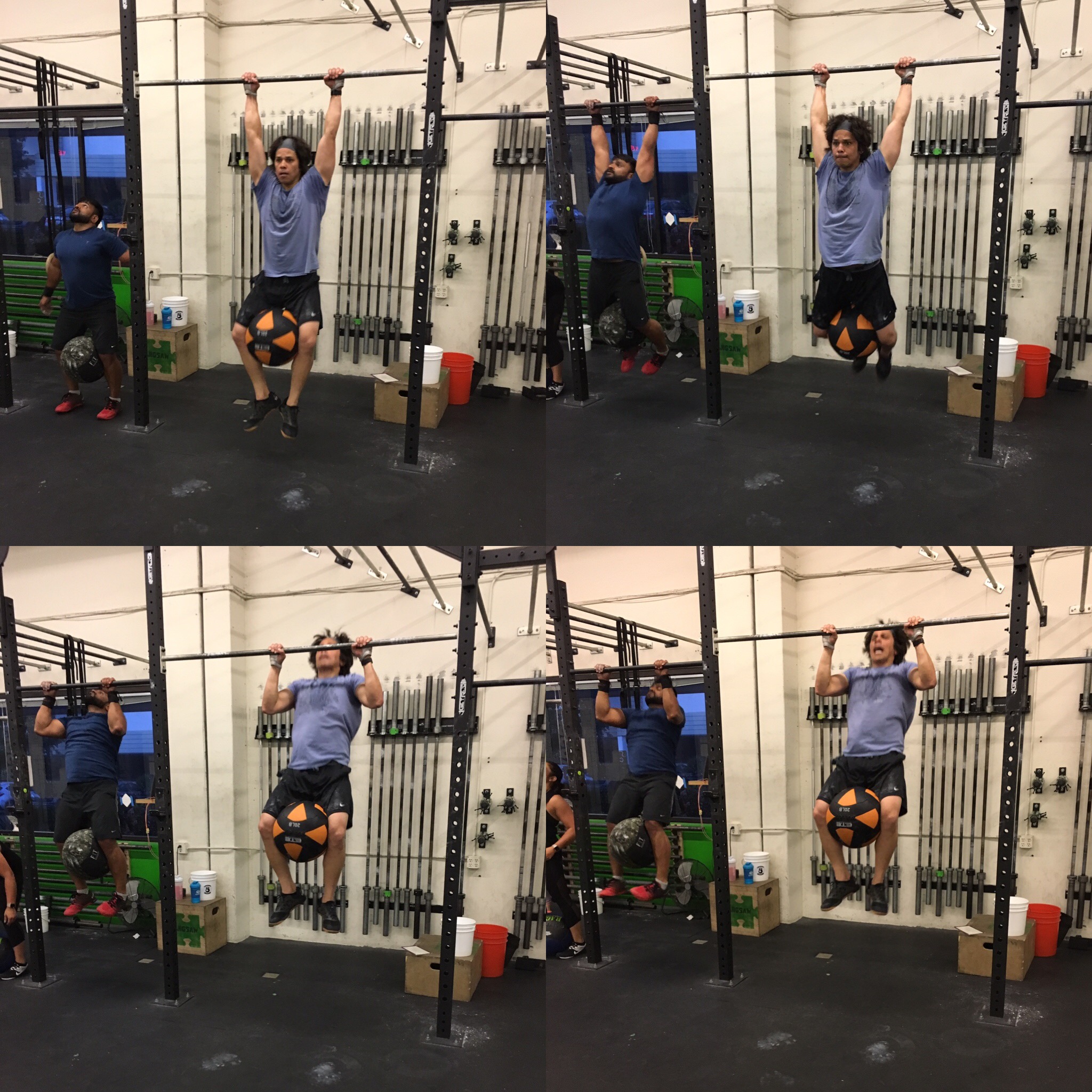 Nick making his way through weighted pull-ups