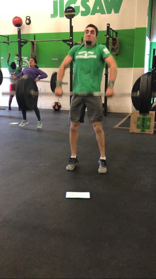 Lalo moving some heavy weight as he moves through Friday's power cleans