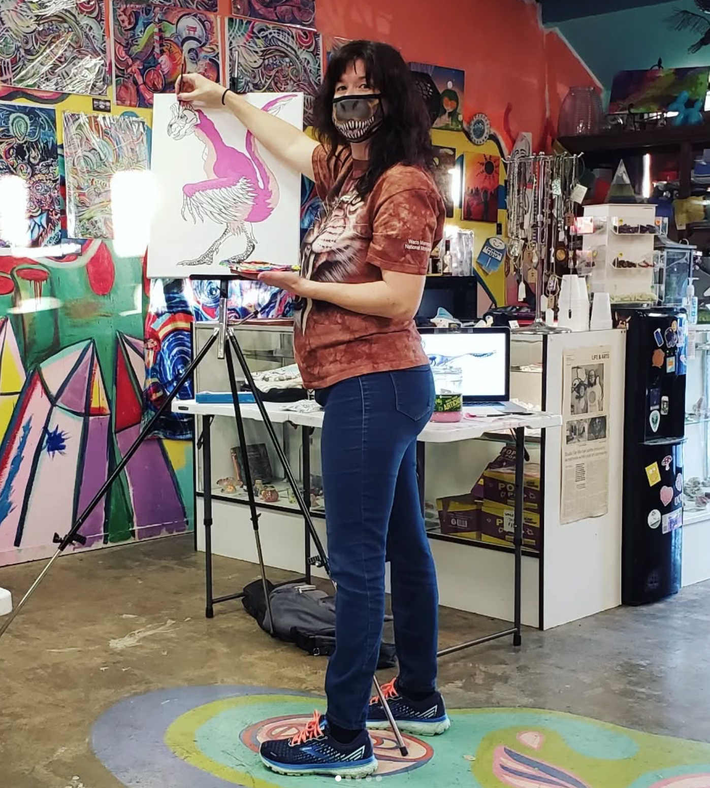 Teaching Dino Paint Class in SMTX. Jody Cross. 2022. 2