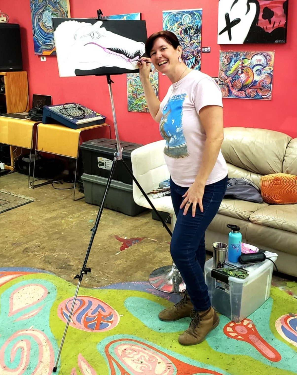 Teaching Dino Paint Class in SMTX. Jody Cross. 2022. 1