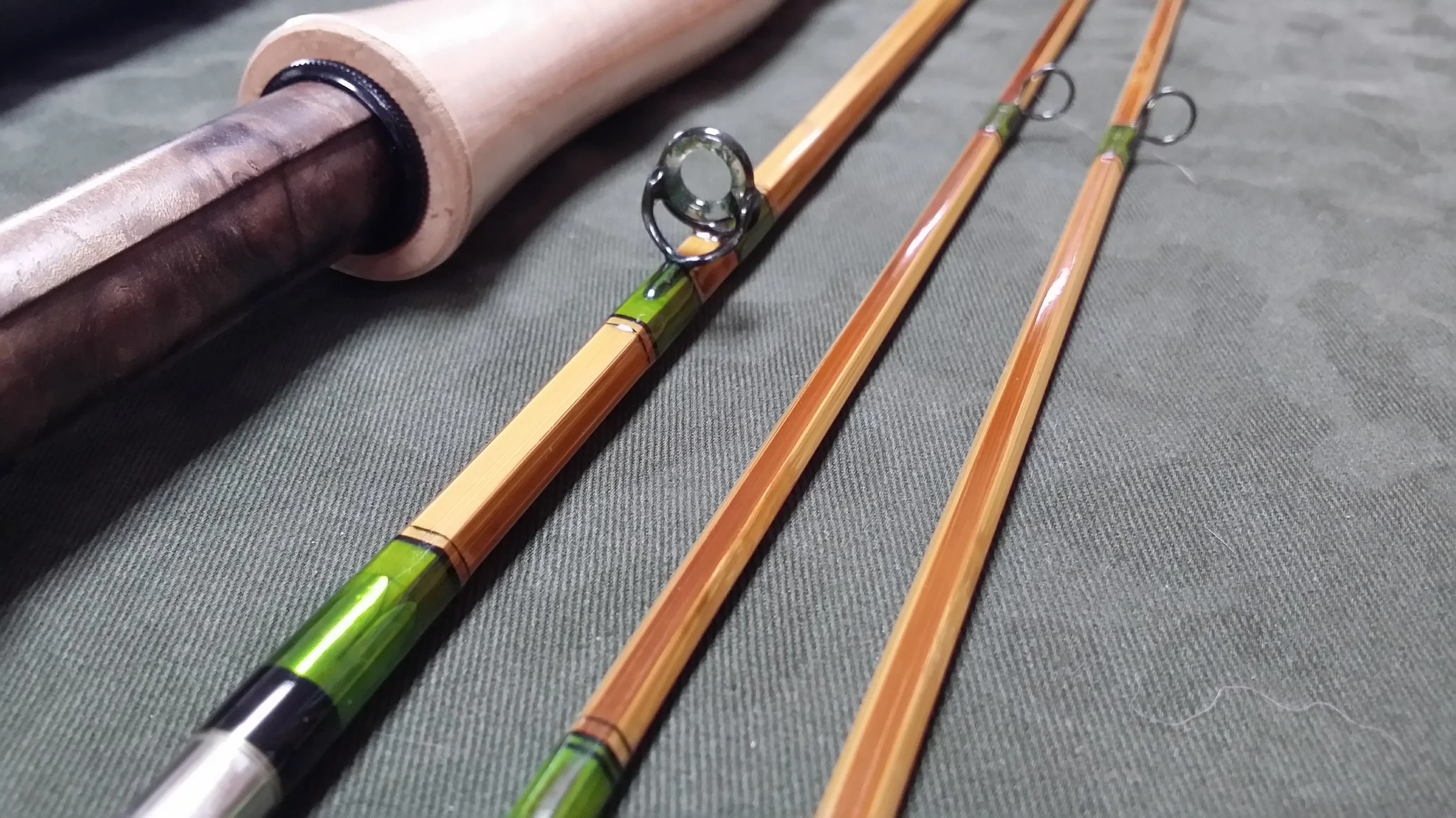 7’-9” 5 wt. 2 pc. 2 toned shown with extra butterflied tip section