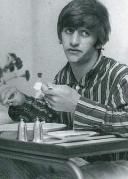 Ringo Starr does not seem pleased with his hospital meal. 