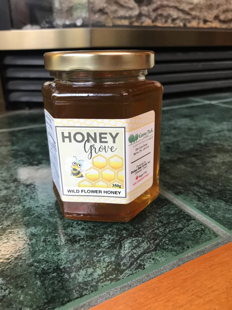 A jar of the private label Honey Grove honey. (Photo from Travis) 
