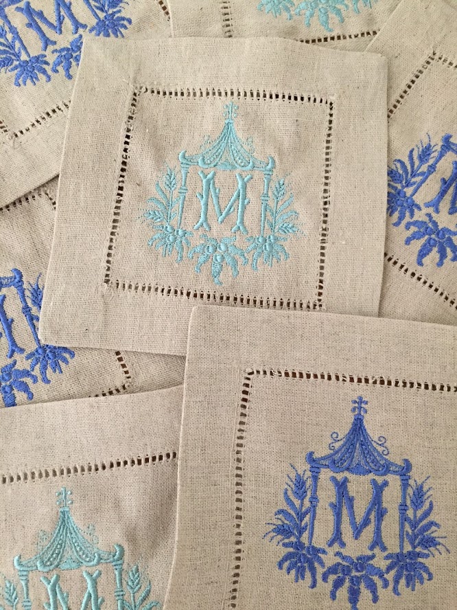 Pagoda font Monogrammed Pillow Cover – Sew Gracious Monograms