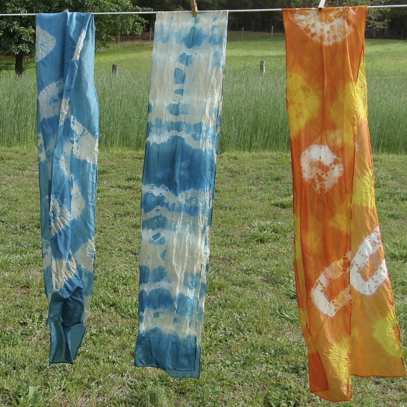 hand-dyed silk scarves natural dye