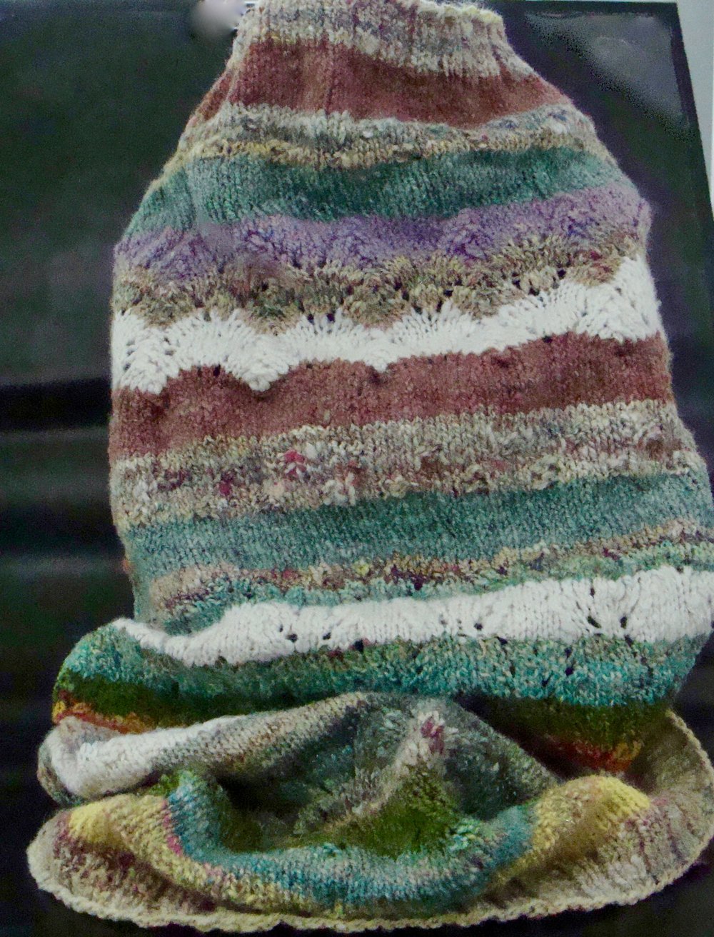 Handspun wool C11 Hand Knit cowl