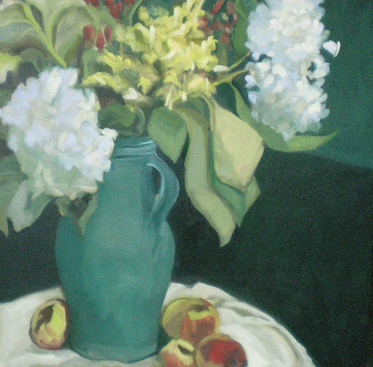 Turquoise Vase with Hydrangeas 🔴