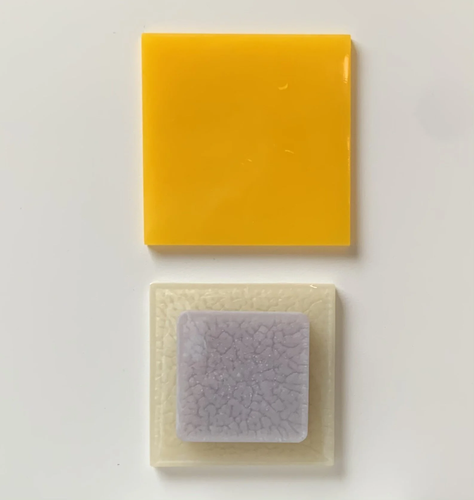 Color Explorations, Yellow, Pearl and Purple Squares