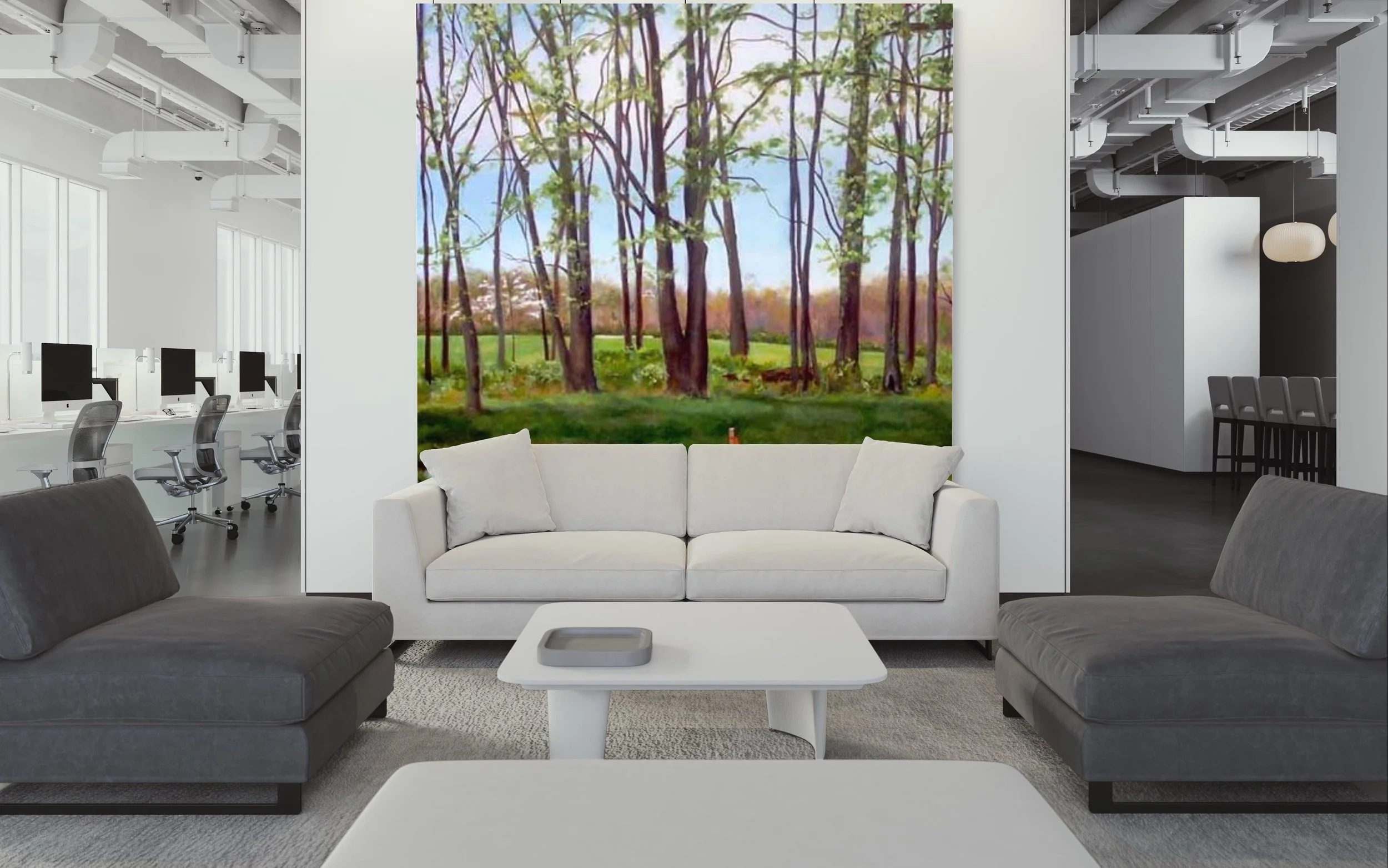 Mock up of a Giclee (large size ) in a Lounge 