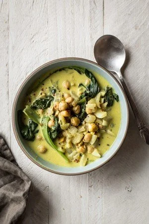 Chickpea &amp; Tatsoi Coconut Curry