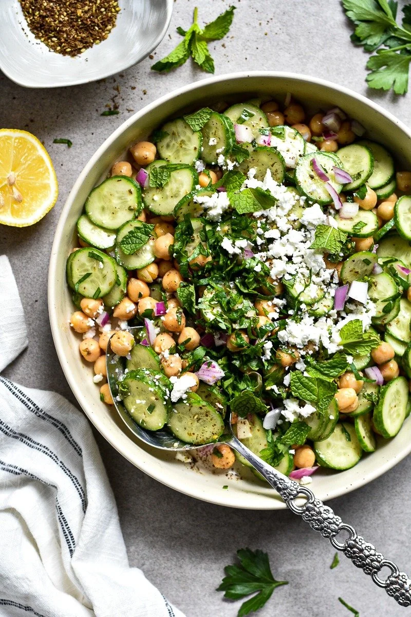 Easy Cucumber and Chickpea Salad