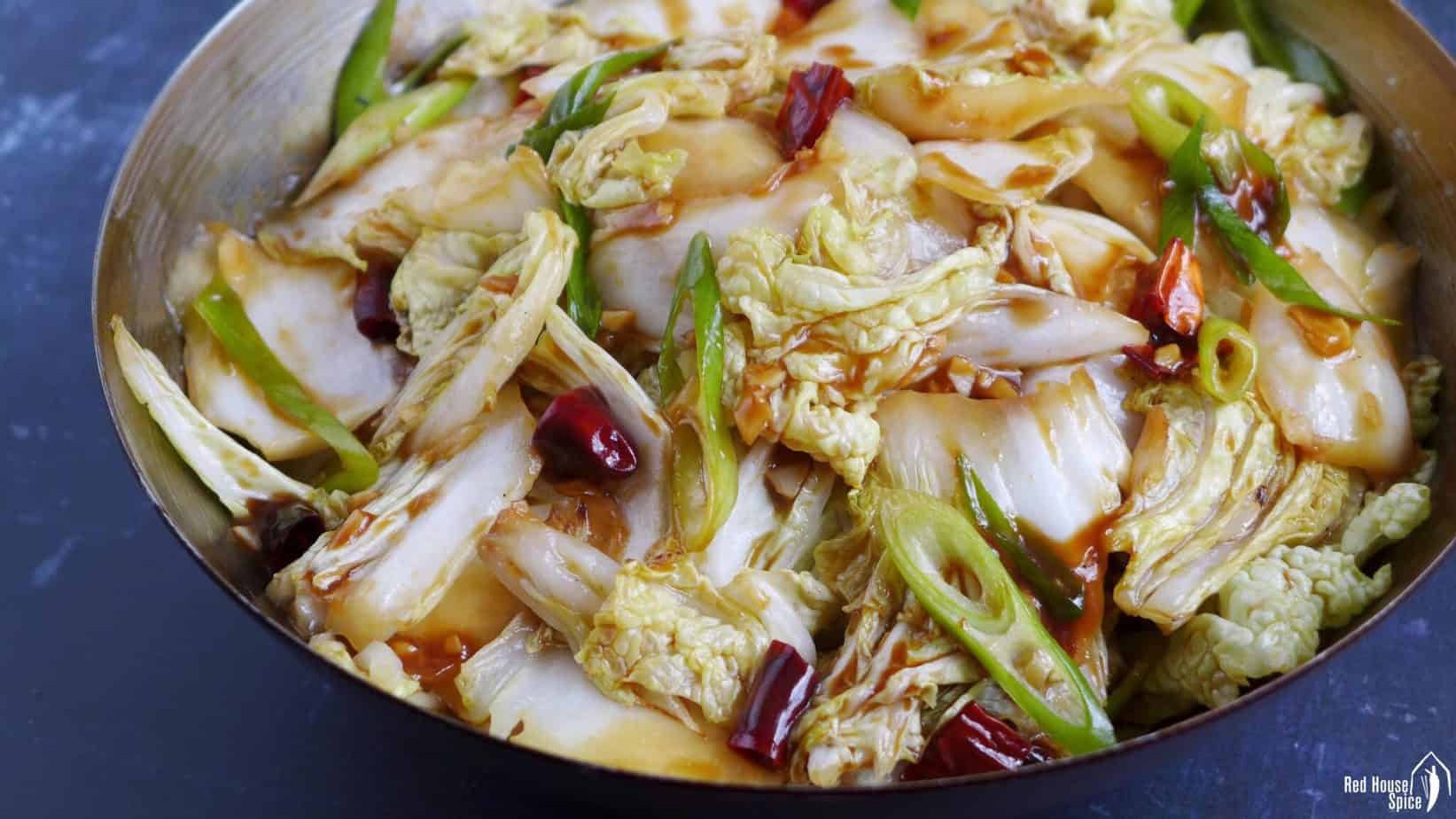 Stir-fried Napa Cabbage with Hot &amp; Sour Sauce (酸辣白菜)