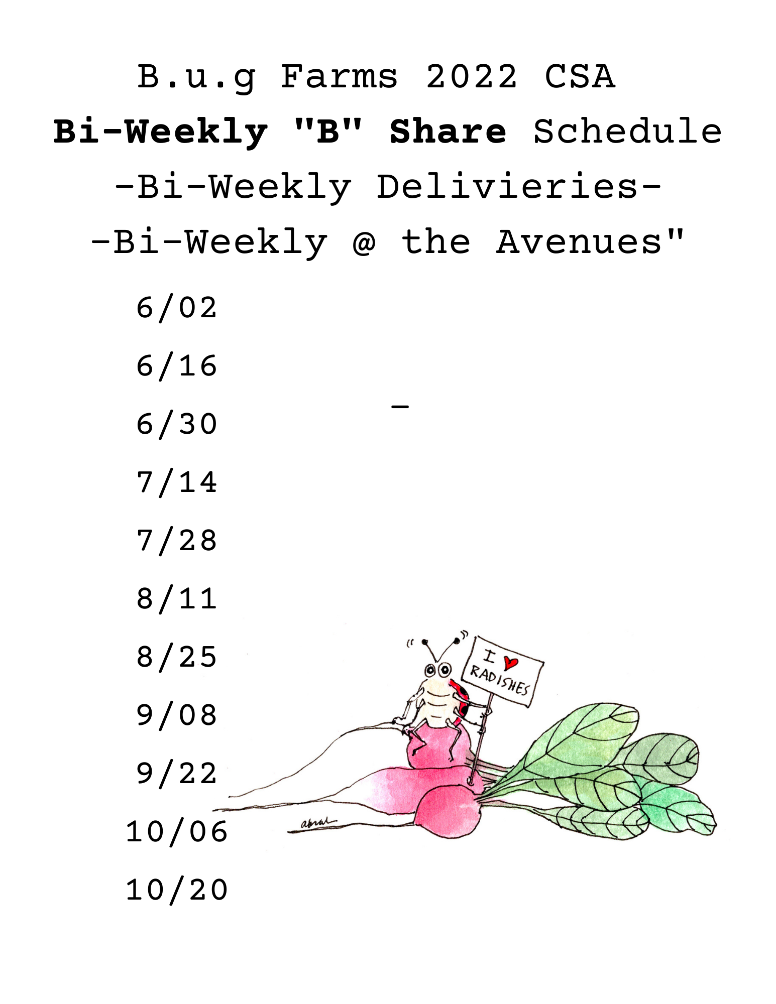 2022 CSA Schedules Backyard Urban Garden Farms 2022-csa-schedules-backyard-urban-garden-farms