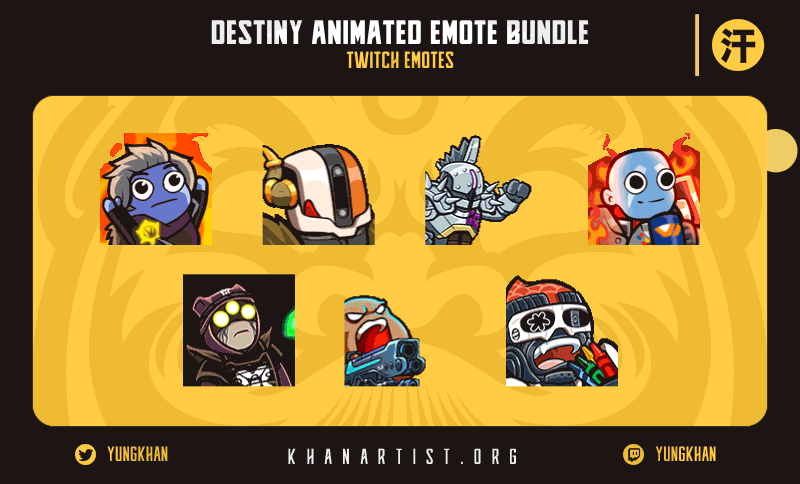 Destiny Animated Emotes (Set of 7) — Khan Art & Design Co.