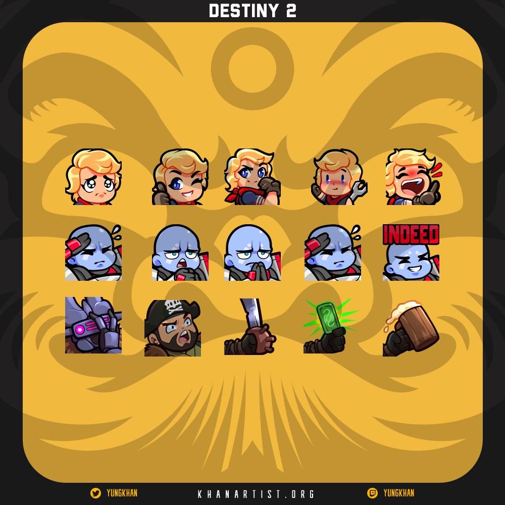 Destiny 2 Inspired Twitch Emotes GG Love Rage Dono (Download Now) 