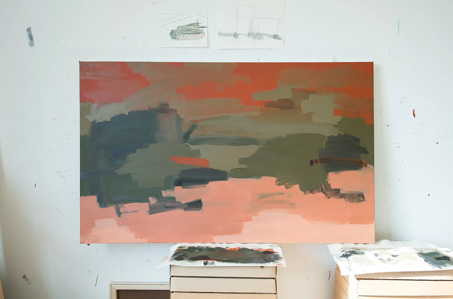 Red Field RF-17-08, 2017, 32 x 52 in, 81.2 x 132 cm