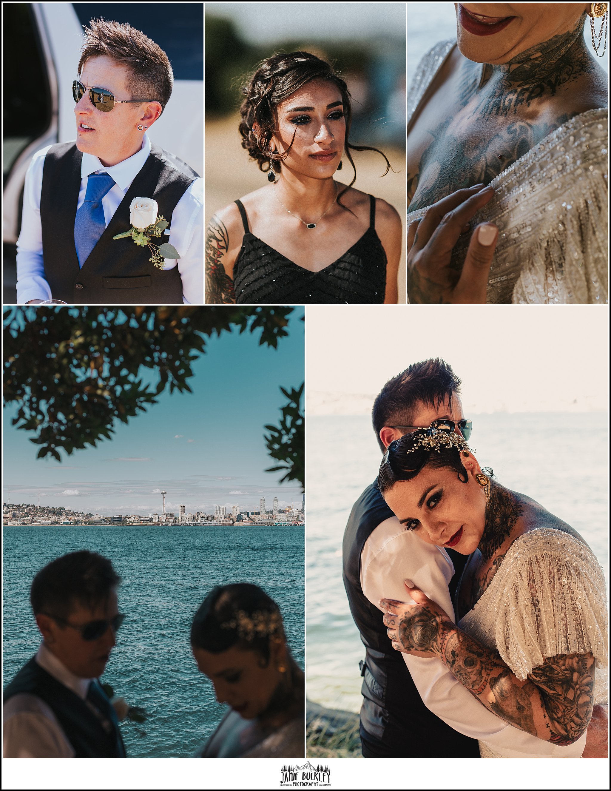 the bridal parties at alki beach