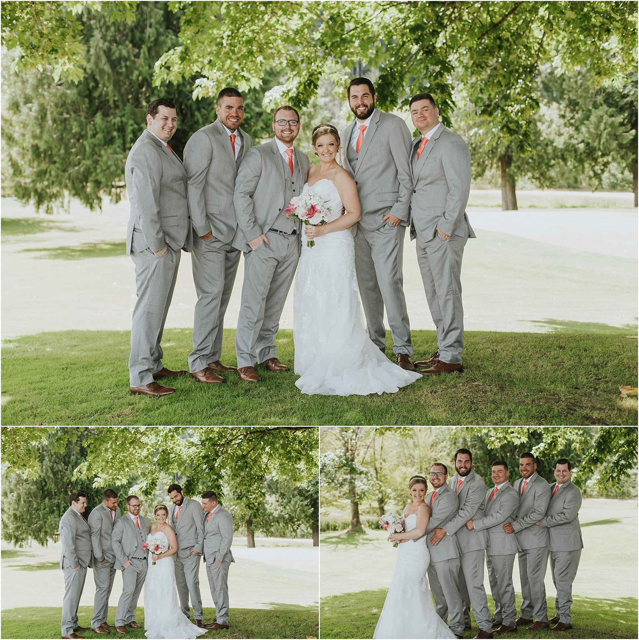 bride and groomsmen group photos