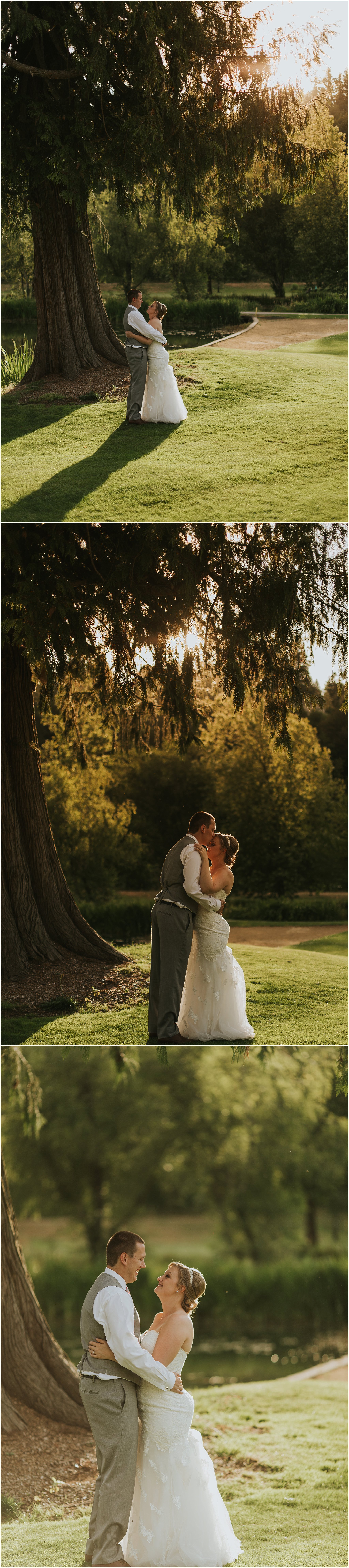 sunset photos of bride and groom
