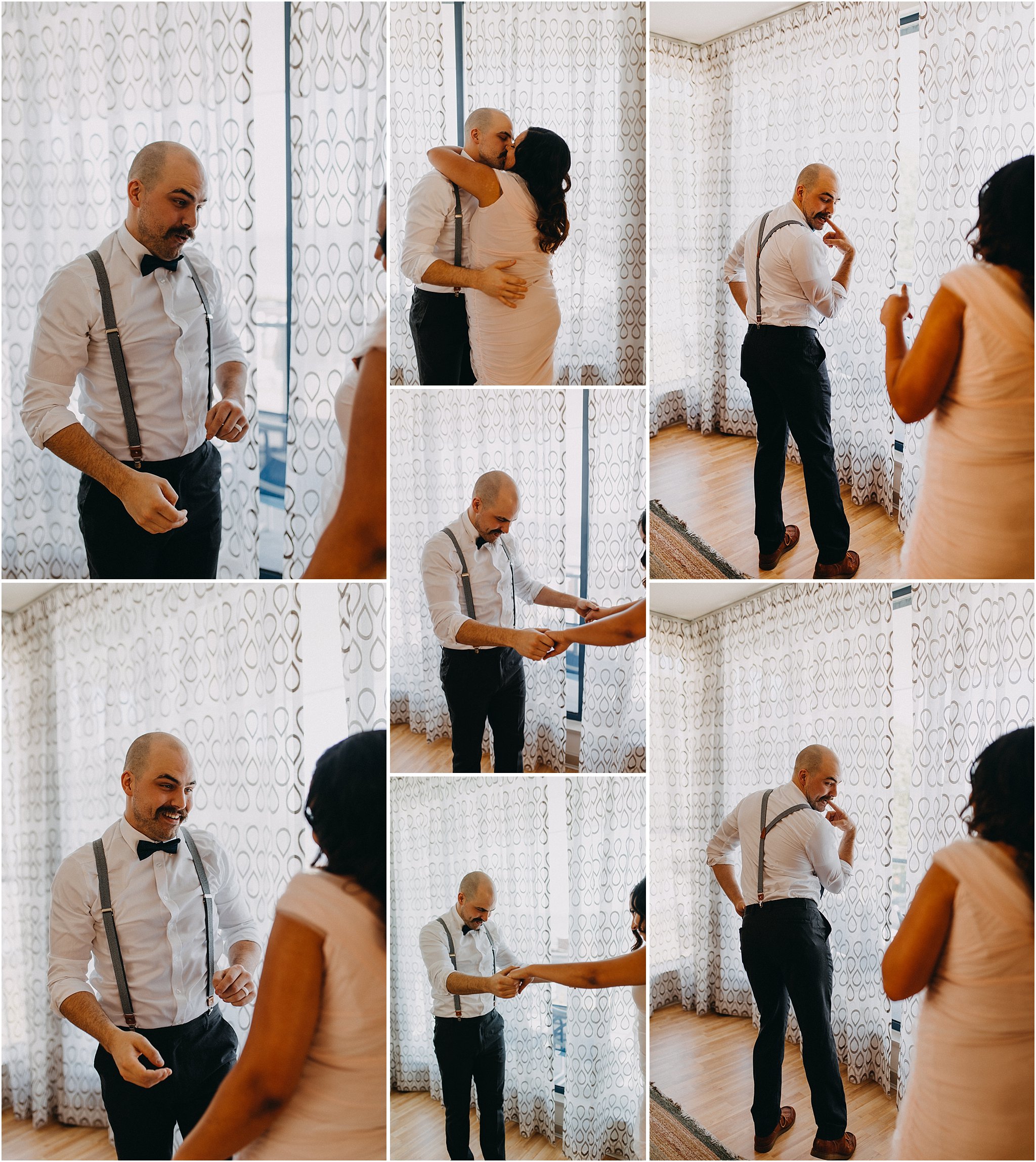 bride and grooms first look