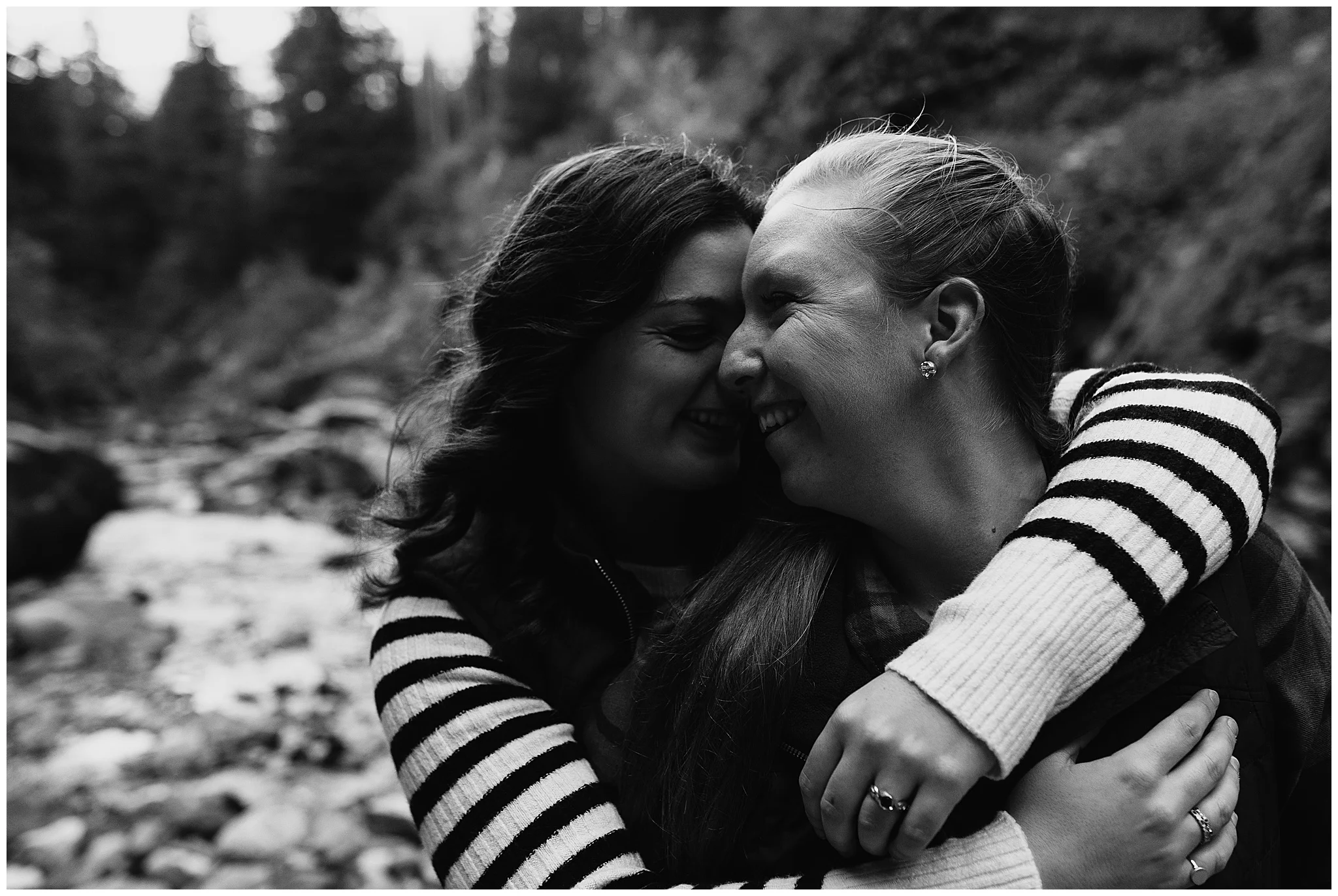 lesbian couple hugging