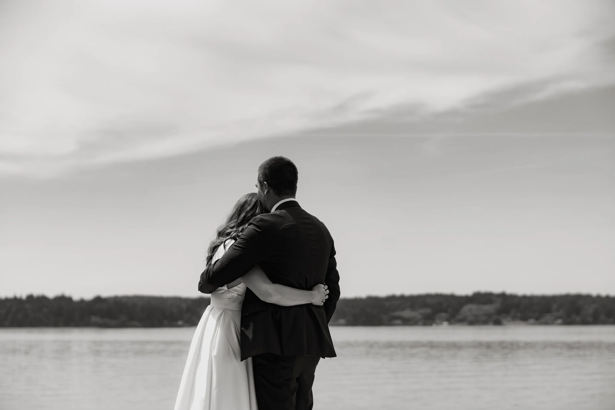 A summer camp wedding in Washington with whales and Virgin Dads