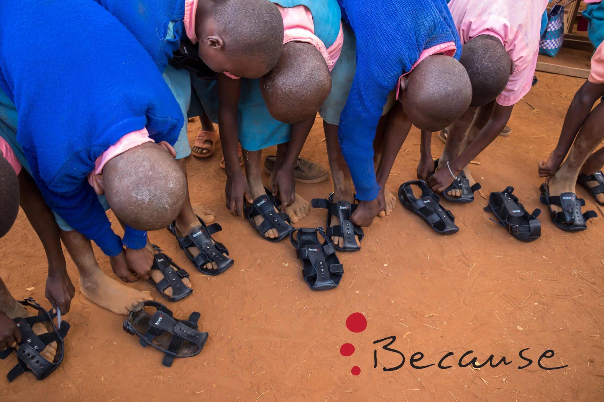 Students with their new pair of The Shoe That Grows. We will distribute these shoes while in Tanzania.