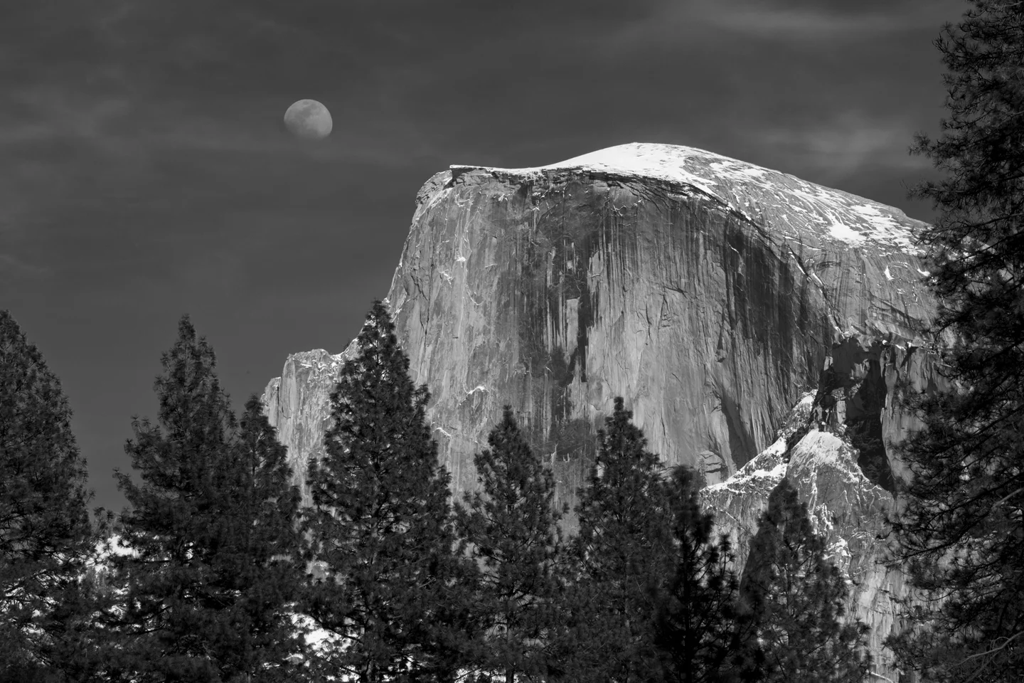 Moon over Half Dome