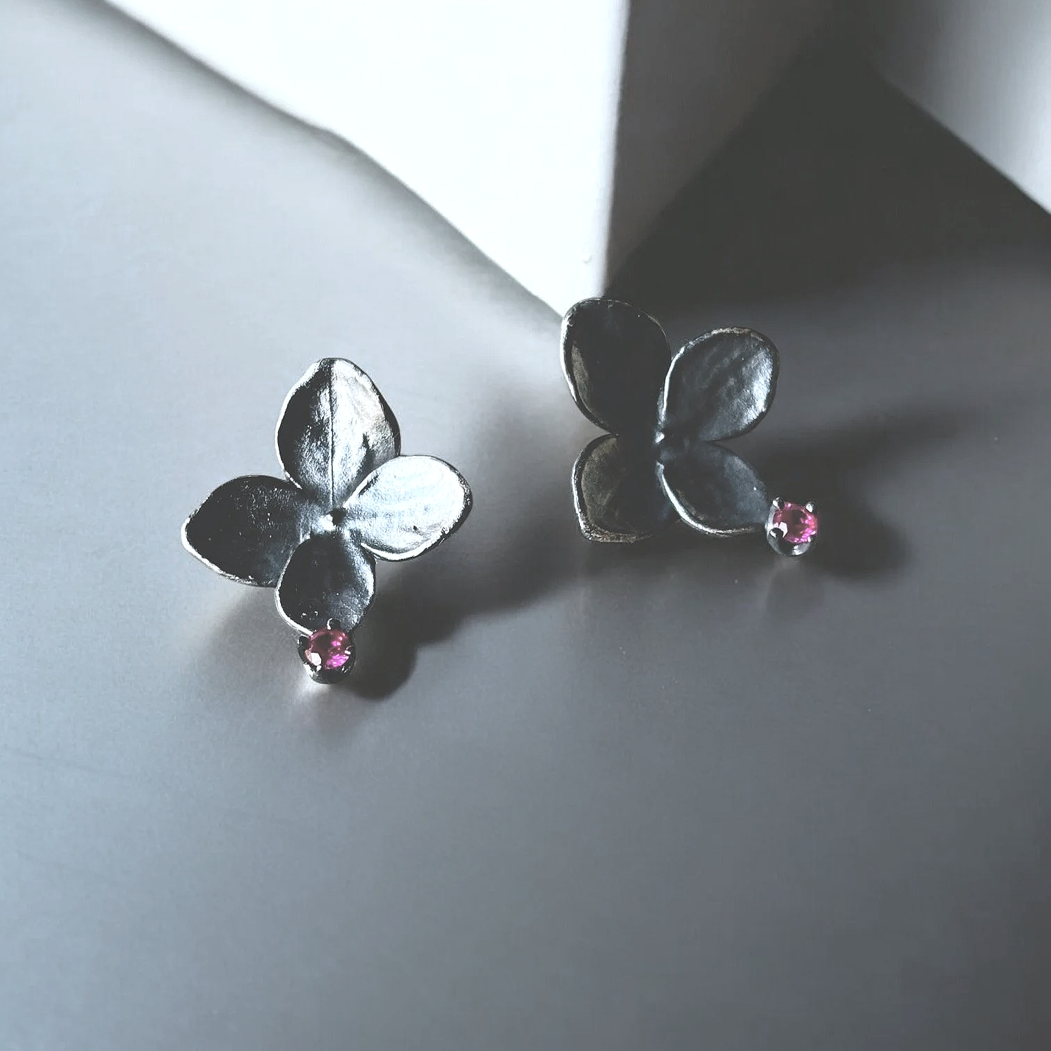 Blossom Noir Ruby Studs