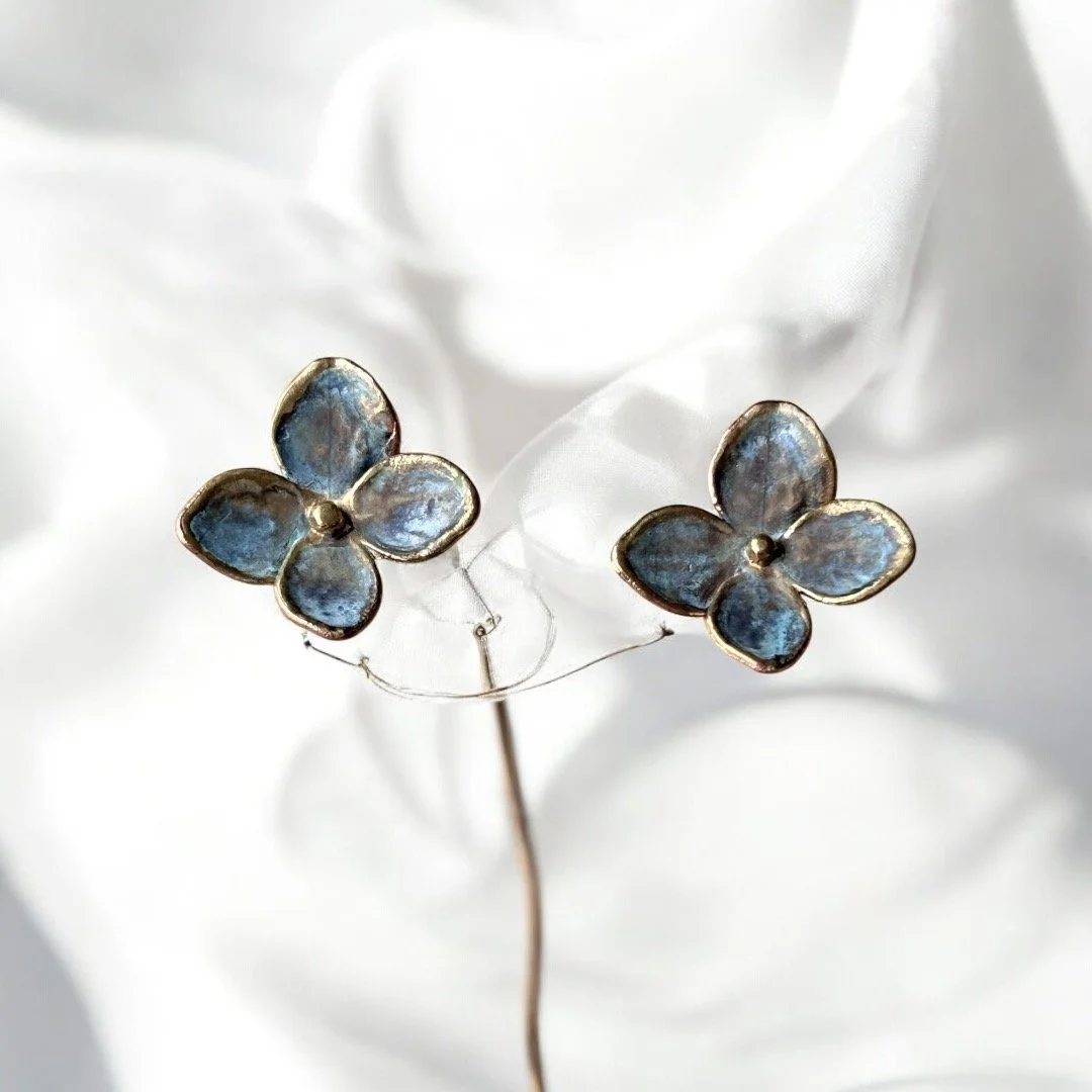 Petite Azure Bloom Studs
