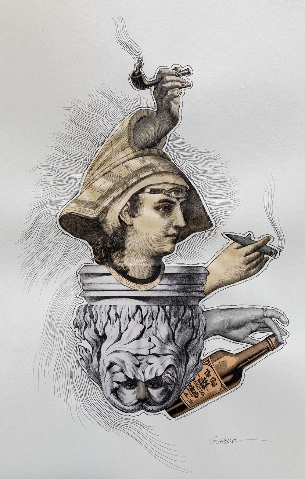 Bad Girl is a mixed media analog collage by North Carolina artist Natalie Schorr.