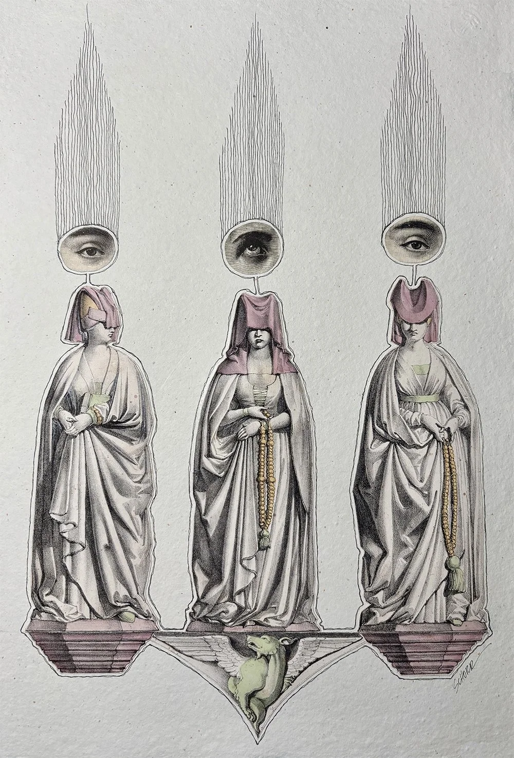 The Enlightenment is a mixed media collage by NC artist Natalie Schorr