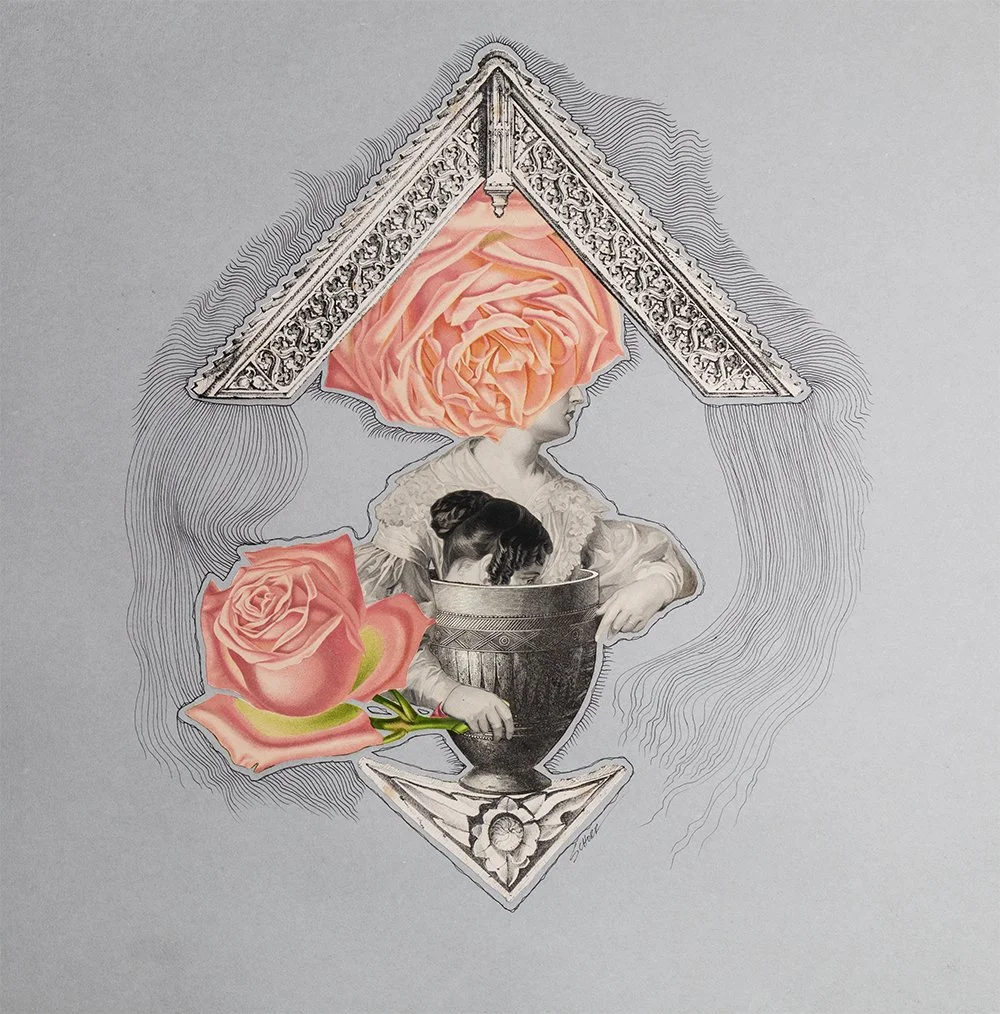 Reliquary 3 is a mixed media collage by North Carolina artist Natalie Schorr.