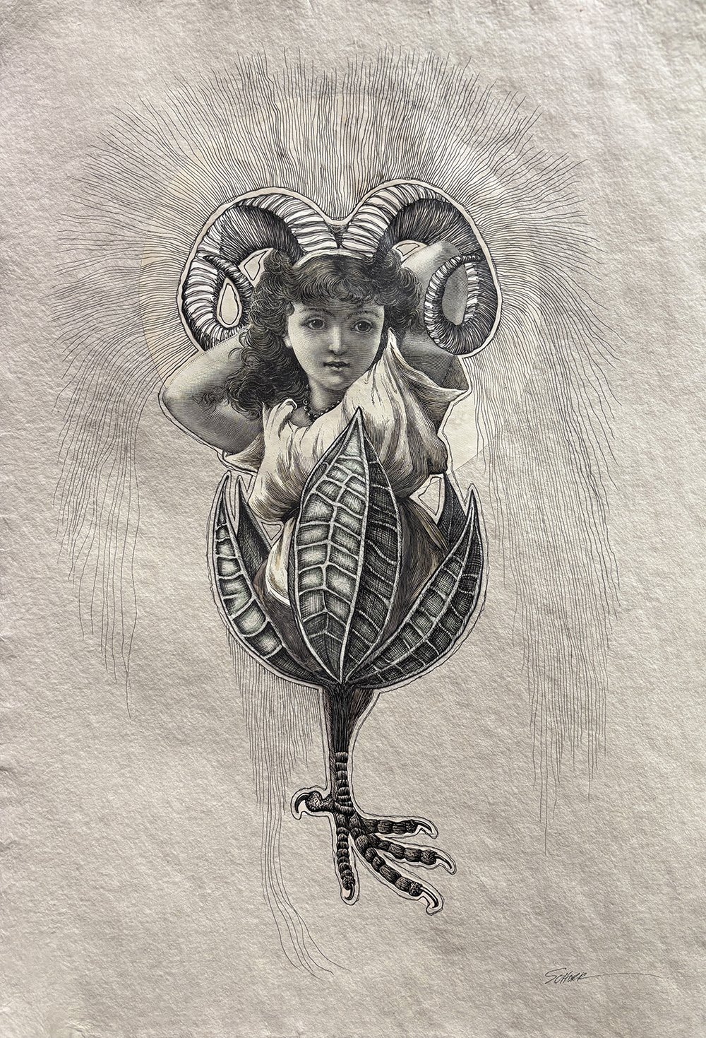 Mirage 11 is a drawing and collage artwork by NC artist Natalie Schorr.