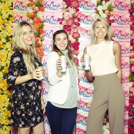 With new friends at the La Croix booth