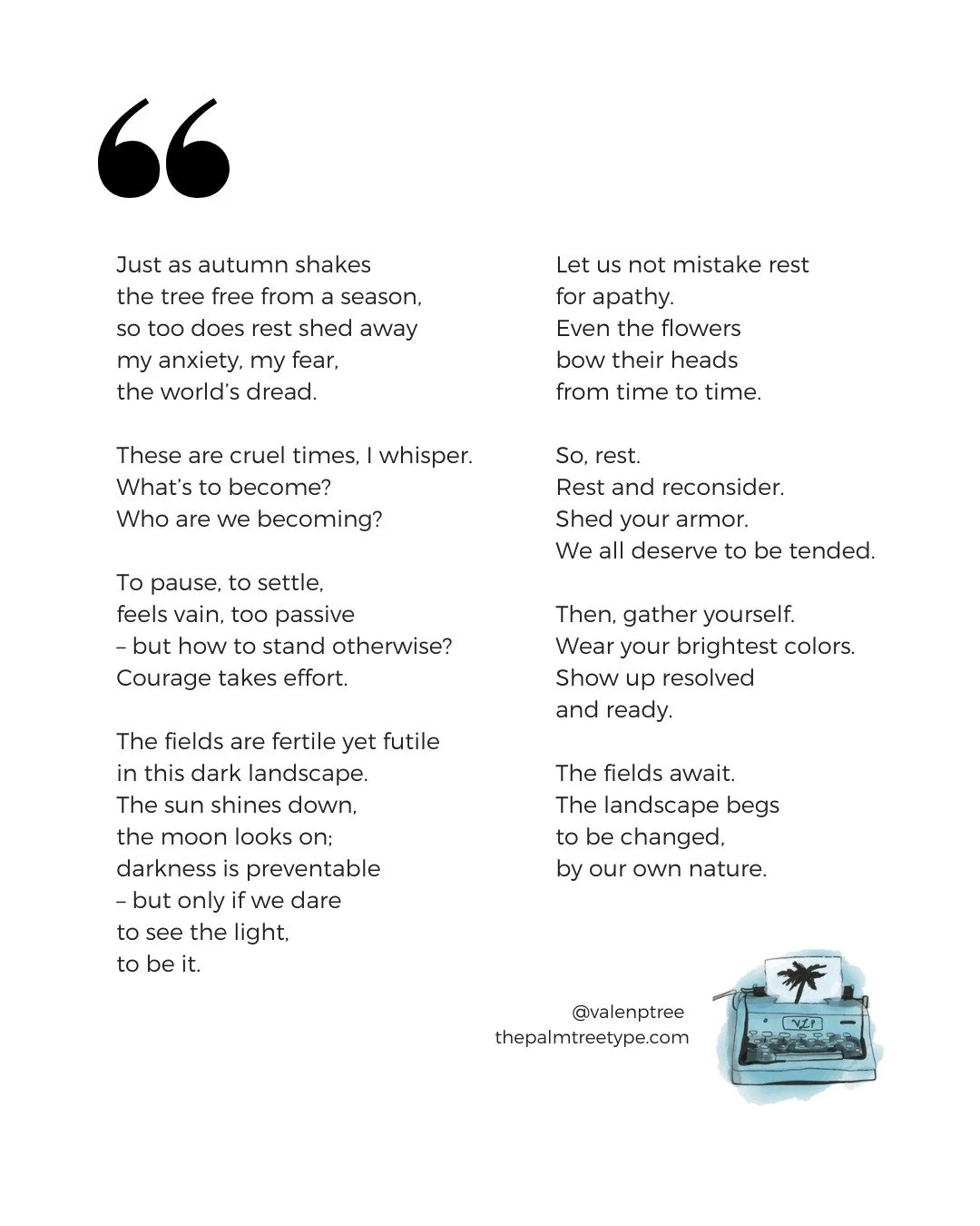 Let us not mistake rest for apathy.
These are cruel times, I whisper.
Even the flowers rest their heads
from time to time. 🍂