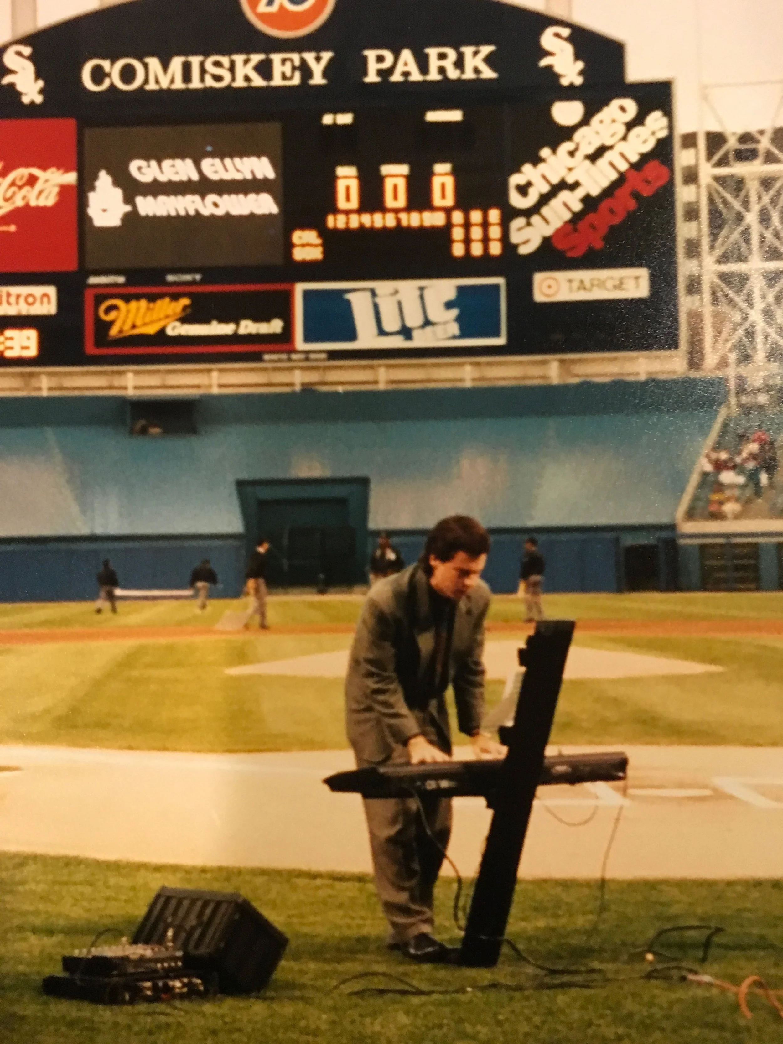 Playing the national anthem at Sox Park in Chicago - accompanying Tony Spavone!