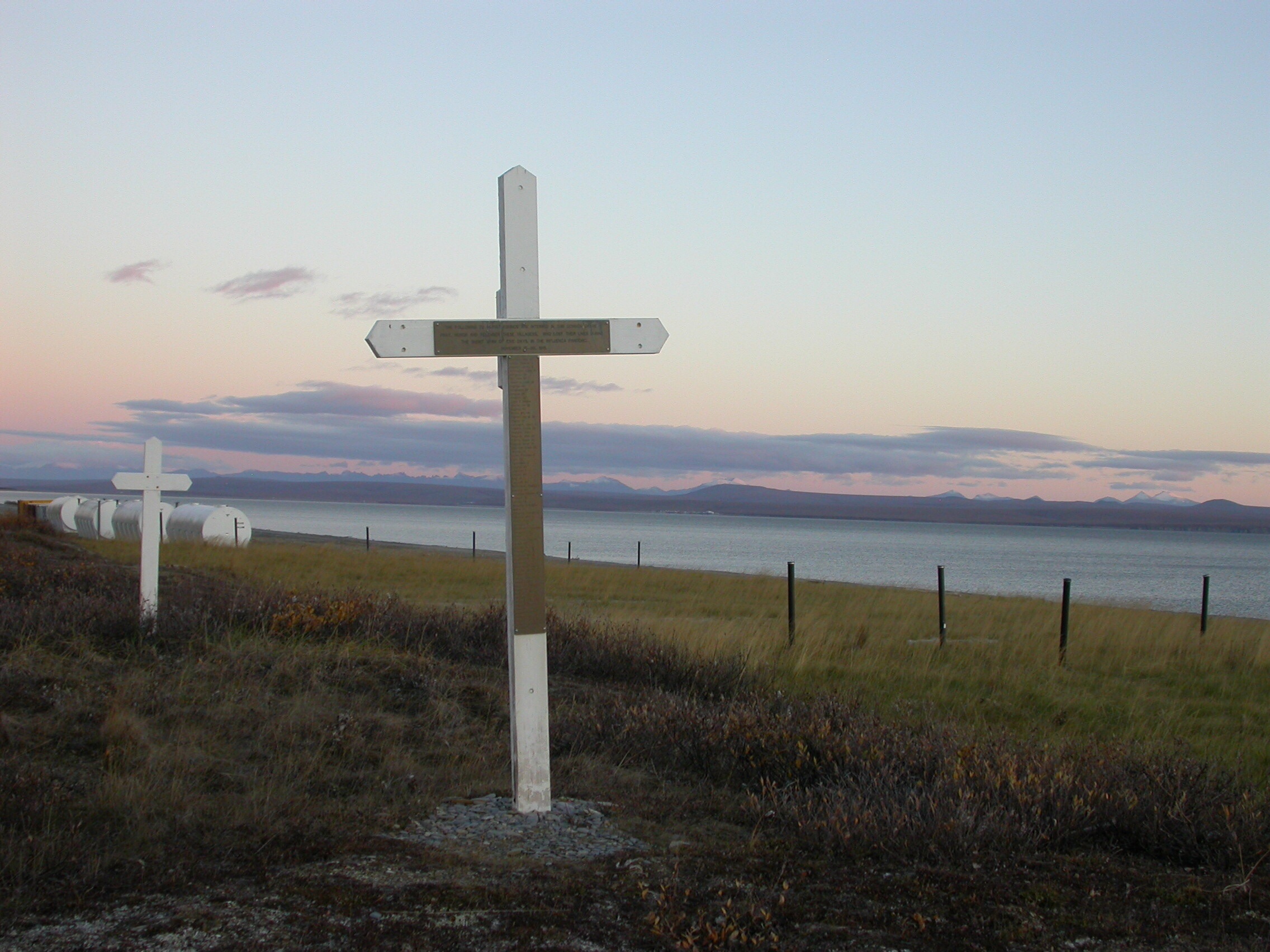 Brevig Mission, Alaska, where 72 people were buried following the Spanish flu outbreak of 1918. Photo by Ned Rozell. From: http://www.gi.alaska.edu/alaska-science-forum/villager-s-remains-lead-1918-flu-breakthrough