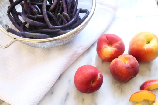 Purple Beans and Nectarines