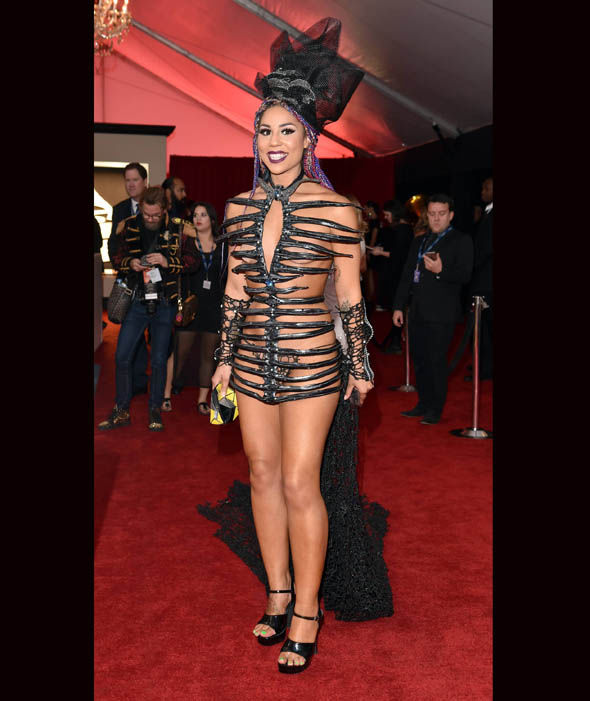 http://www.express.co.uk/pictures/galleries/4804/best-and-worst-dressed-58th-annual-grammys-2016-cbs-in-pictures/Recording-artist-Joy-Villa-attends-The-58th-GRAMMY-Awards-at-Staples-Center-107419