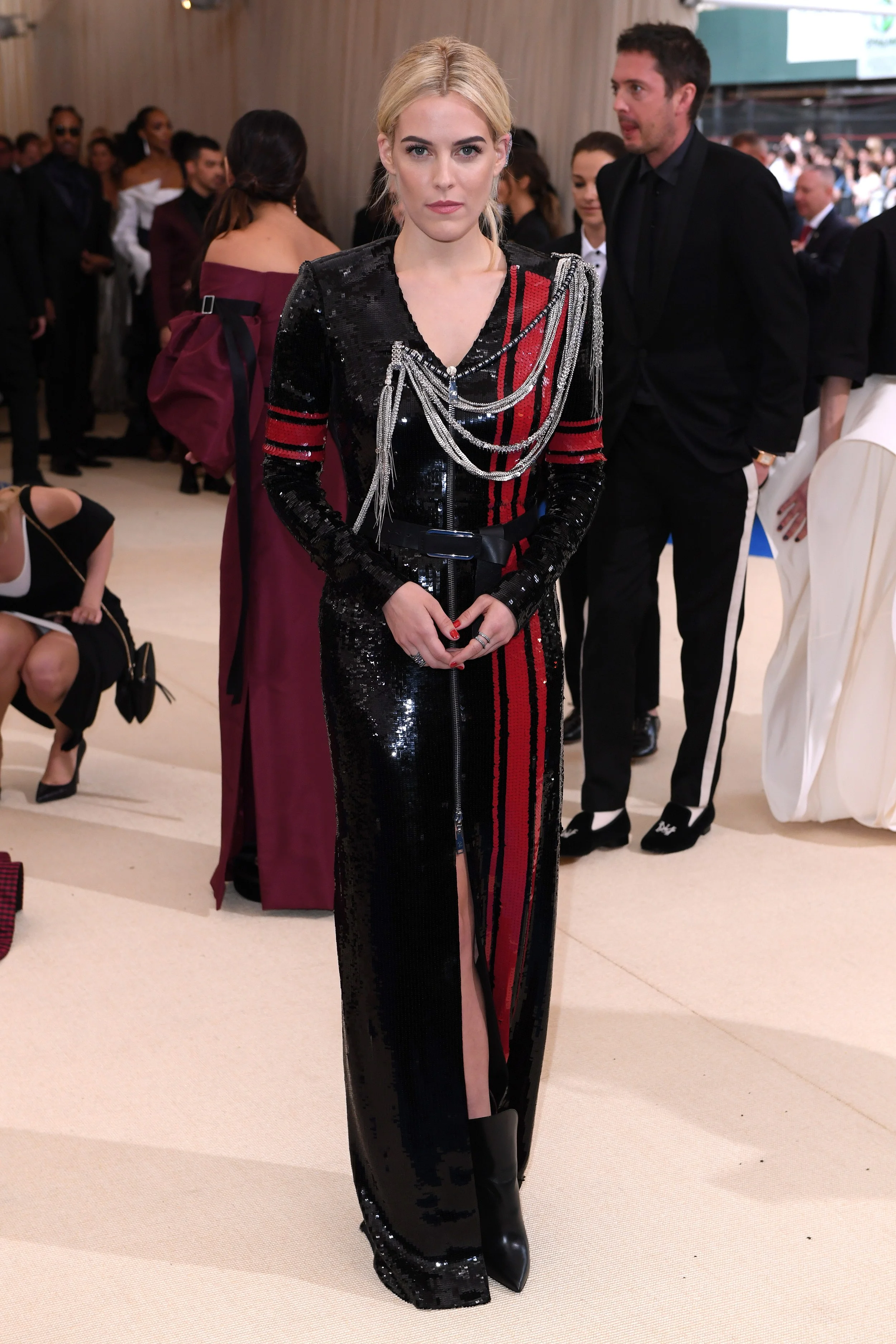 Riley Keough in Louis Vuitton and Repossi jewelry