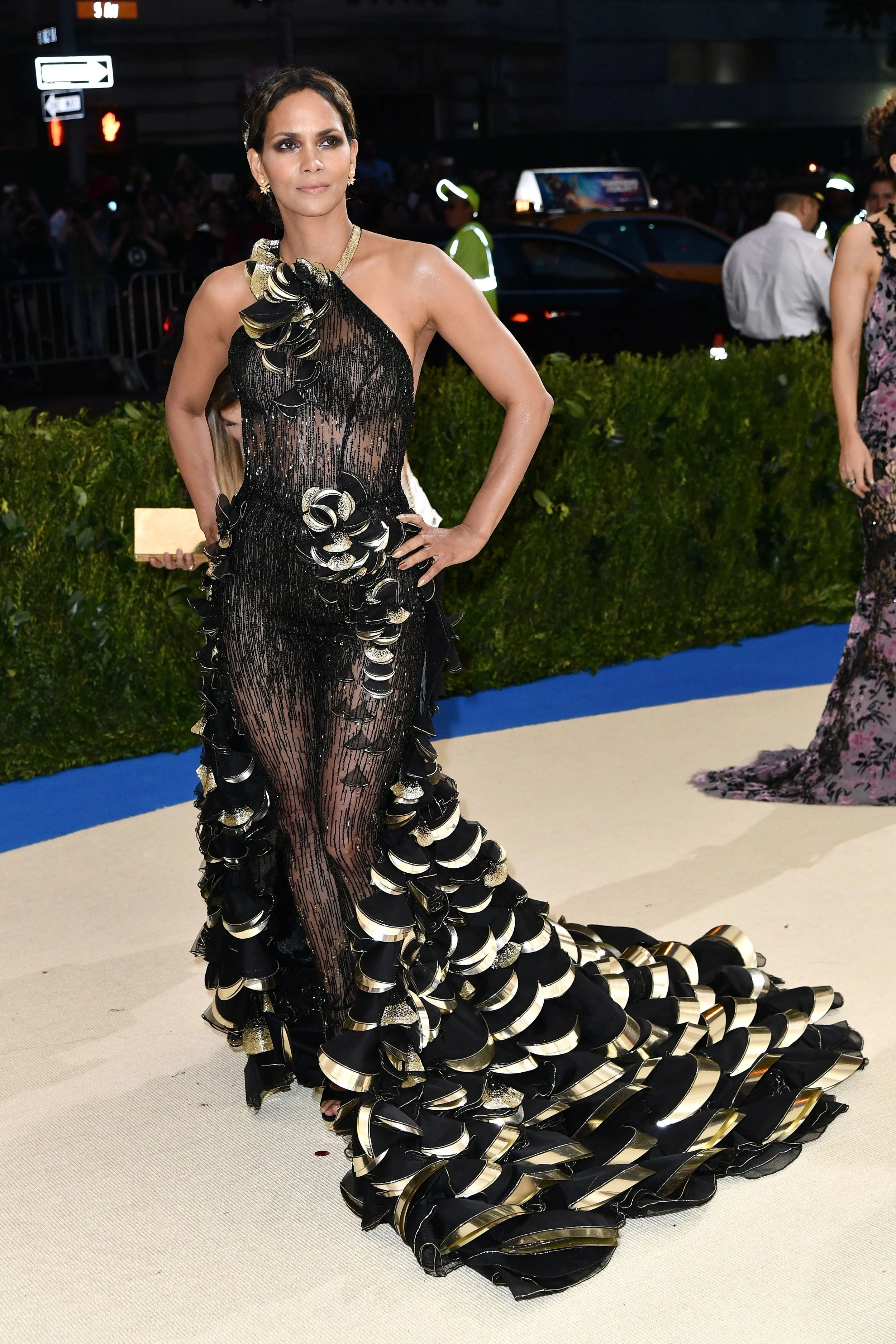 Halle Berry in Versace and Atelier Swarovski earrings (I feel Halle should have worn this at the Oscars)