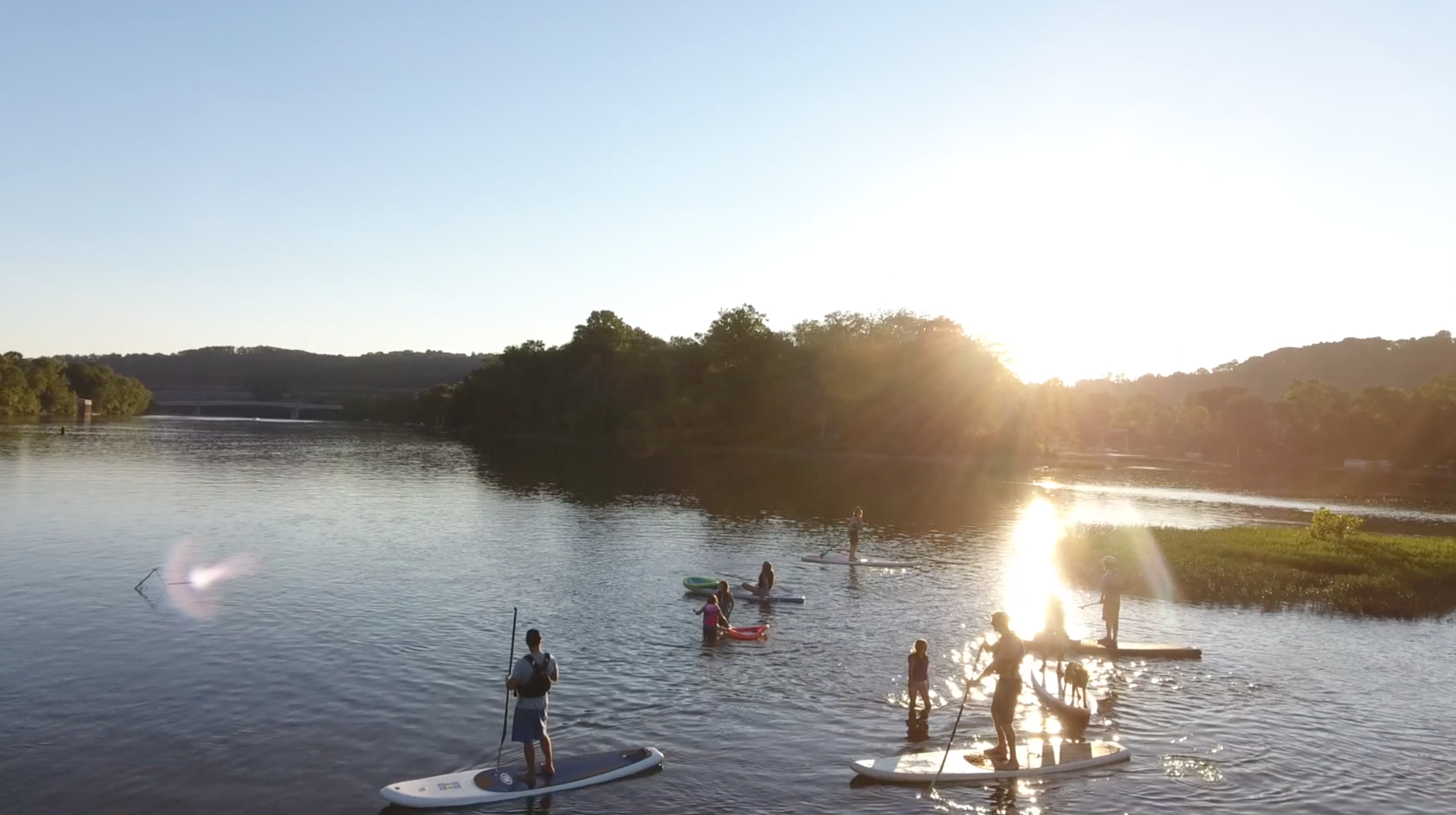 SUP Party at Sunset; Allegheny Islands State Park. Photo Credit: Matt Dayak