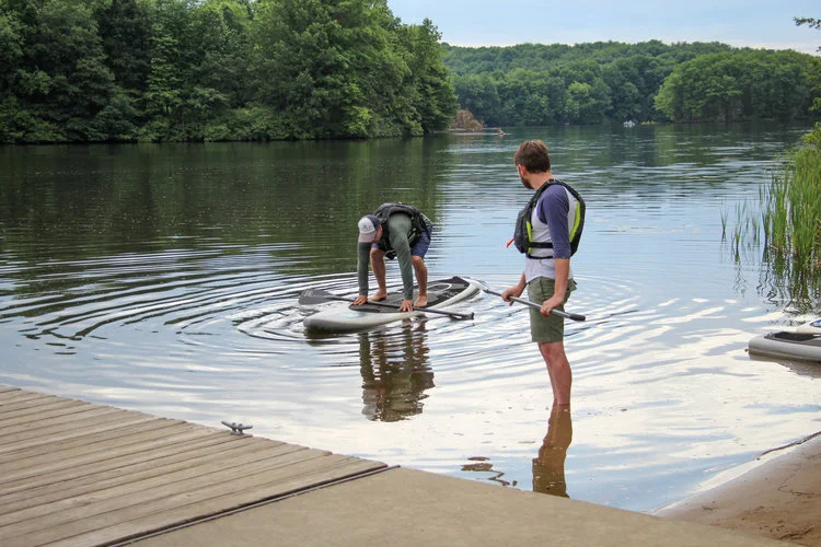 Getting a lesson at Moraine State Park