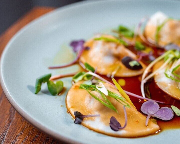 Our mung bean dumplings are perfect for sharing and a delicious option for our guests following a plant-based diet.