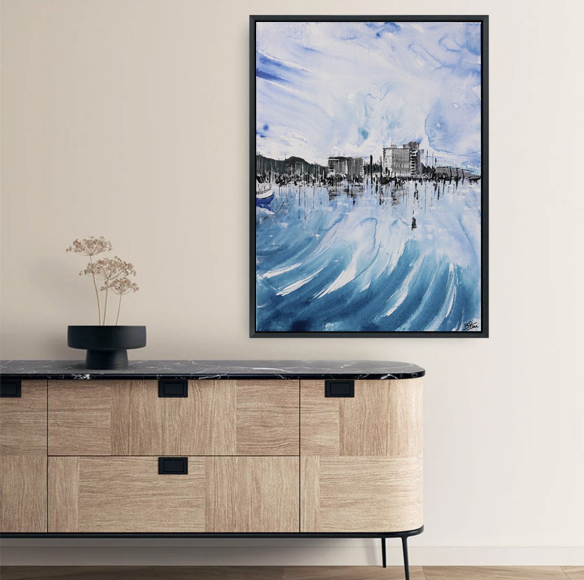 'Over the Marina' - Original Acrylics on Canvas