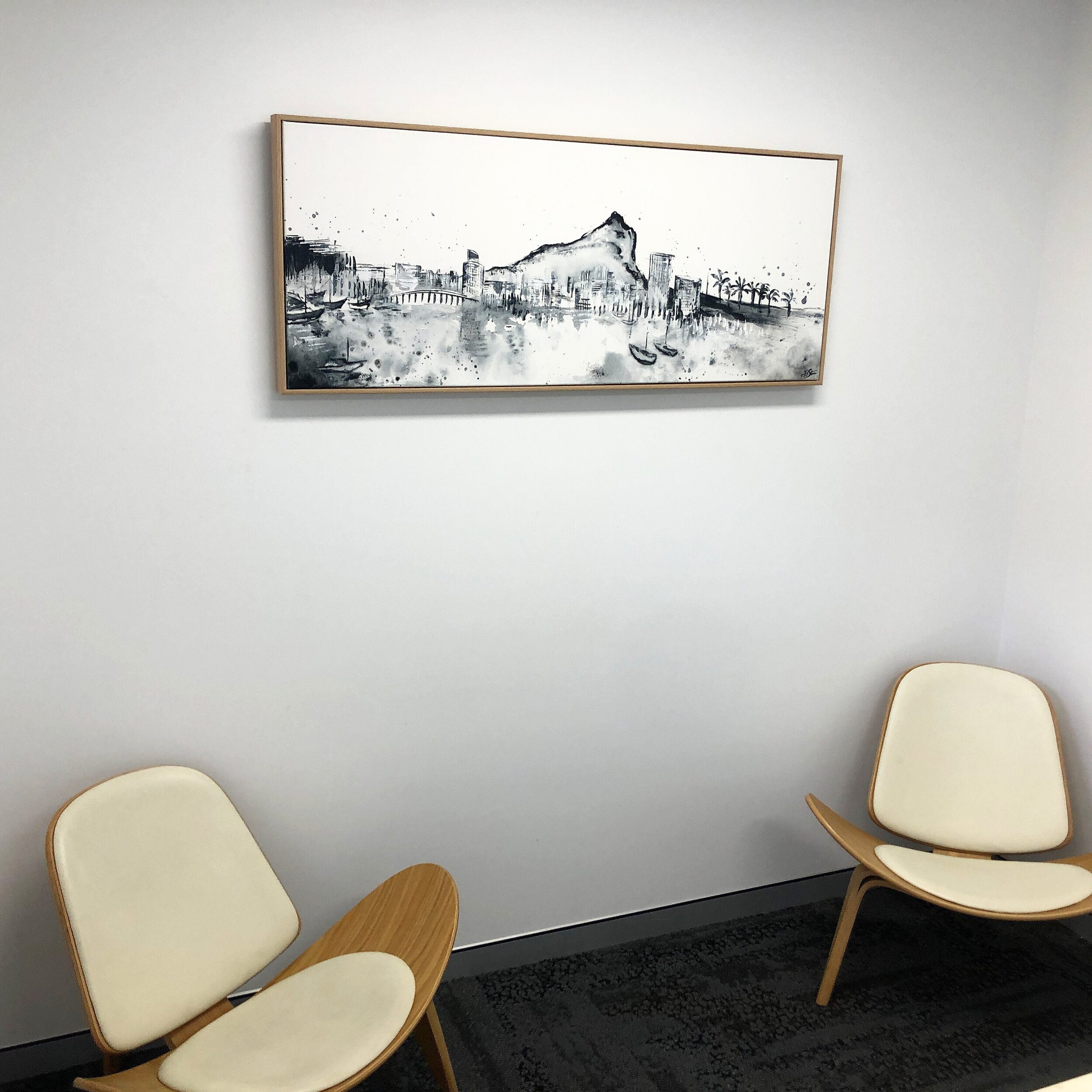 Custom Black & White Townsville Landscape for corporate office